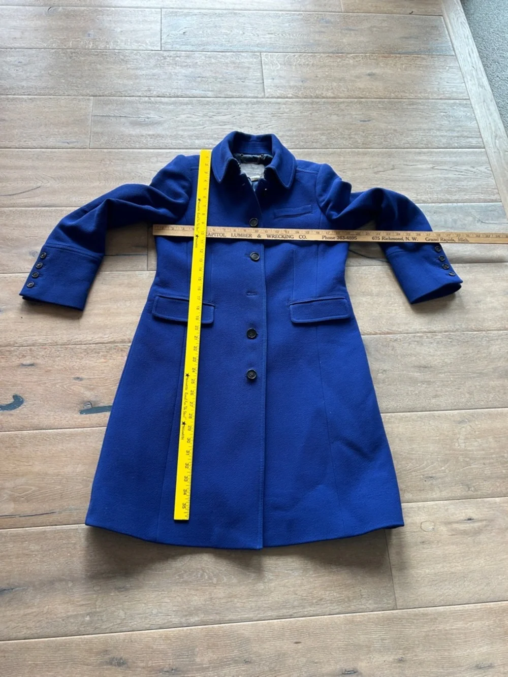 J. Crew Women’s Wool Coat - Royal Blue, Italy - Picture 4 of 6